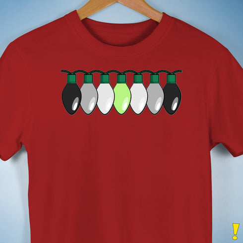 Agender Pride Christmas Lights Premium Unisex T-Shirt - Red